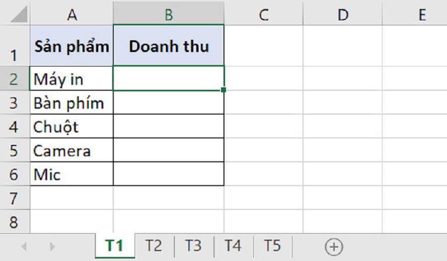Ví dụ gộp các sheet trong Excel