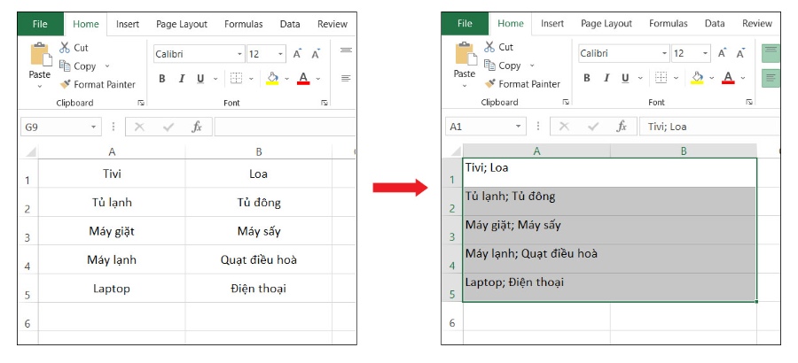 Hướng dẫn sử dụng Merge Cells for Excel để ghép nội dung 2 ô