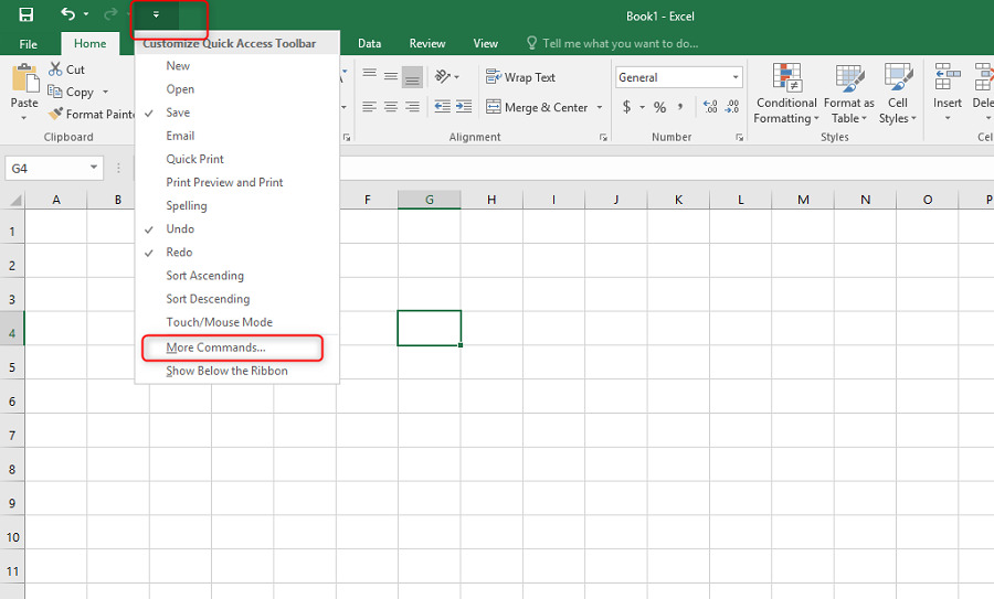 Sử dụng Quick Access Toolbar để viết số mũ trong Excel