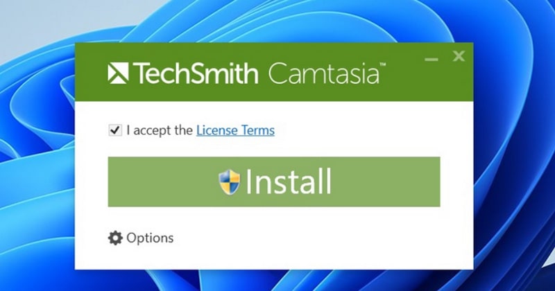 Tick chọn chấp nhận các điều khoản và tiến hành tải Camtasia 9 full crack cho máy tính