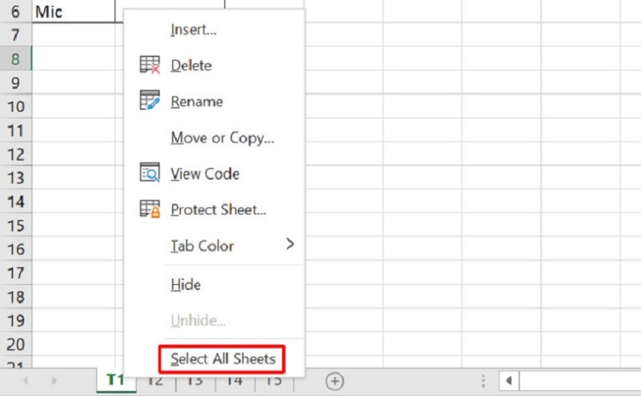 Chọn Select all Sheets để gộp