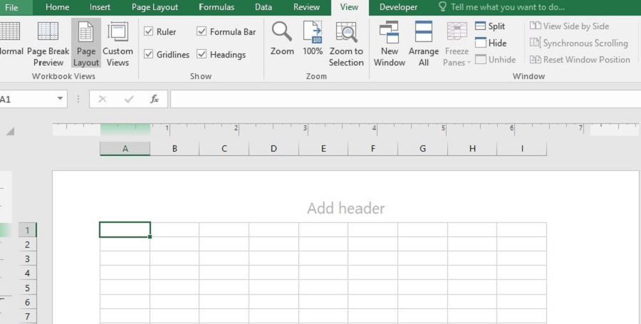 Chọn vào mục View trên Excel
