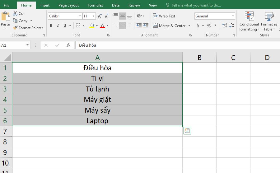gộp nội dung 2 ô trong Excel bằng công cụ Justify