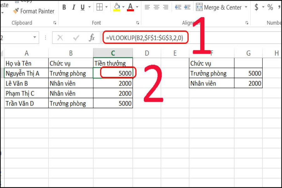 Hàm VLOOKUP - Lấy giá trị 1 ô trong Excel