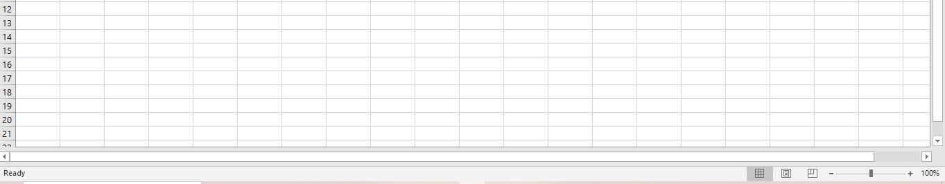Thanh công cụ dưới trong Excel bị mất