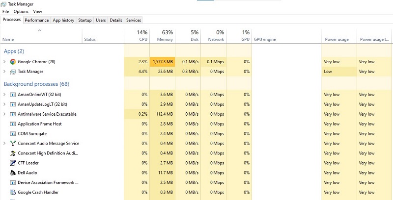 Mở Task Manager để xử lý vấn đề