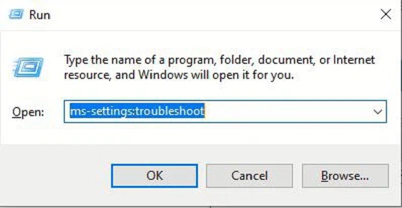 Nhập ms-settings:debug để mở Troubleshooter