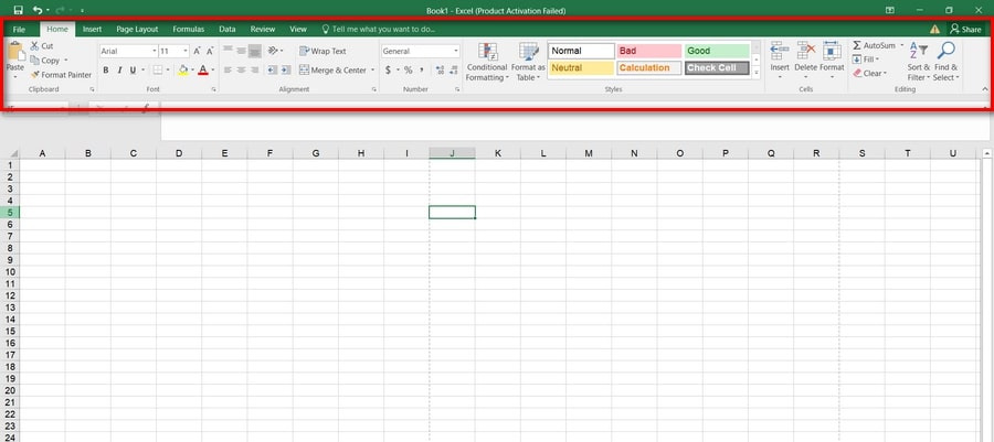 Tìm hiểu về thanh công cụ của Excel