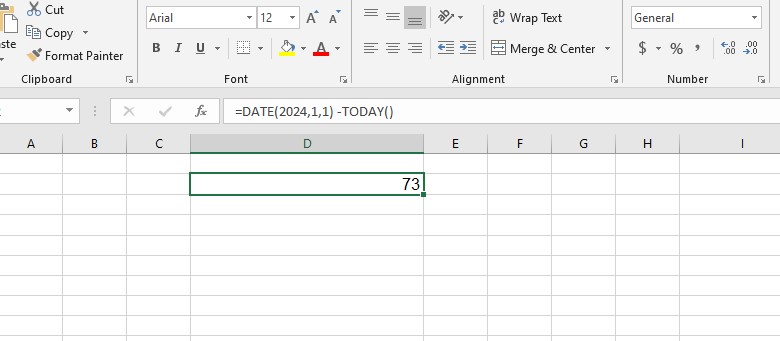 Ví dụ về công thức trừ ngày tháng năm trong Excel bằng hàm TODAY