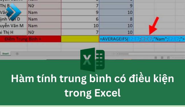 Cách dùng hàm tính trung bình có điều kiện trong Excel dễ hiểu nhất